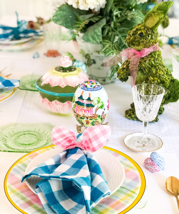 easter table setting with items from around our home