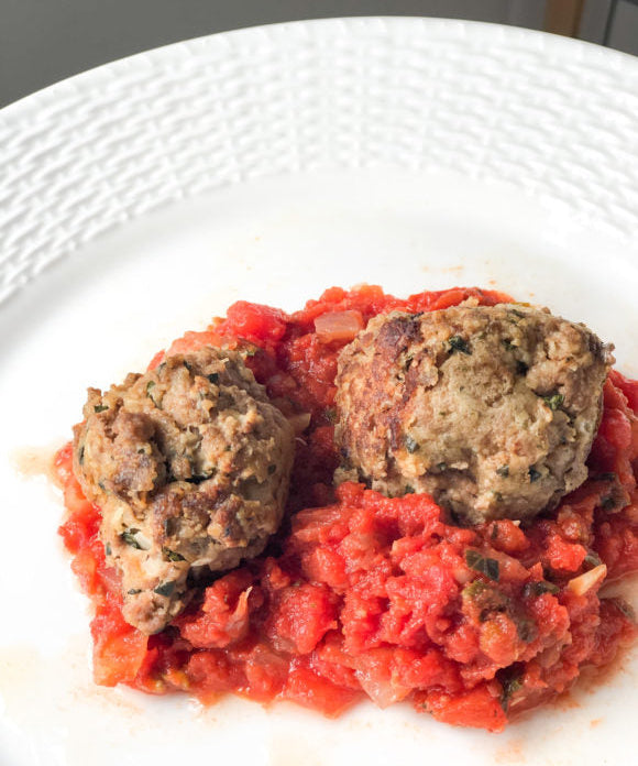 marinara sauce with homemade italian meatballs