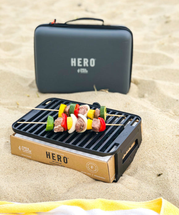 hero grill with shishkabobs