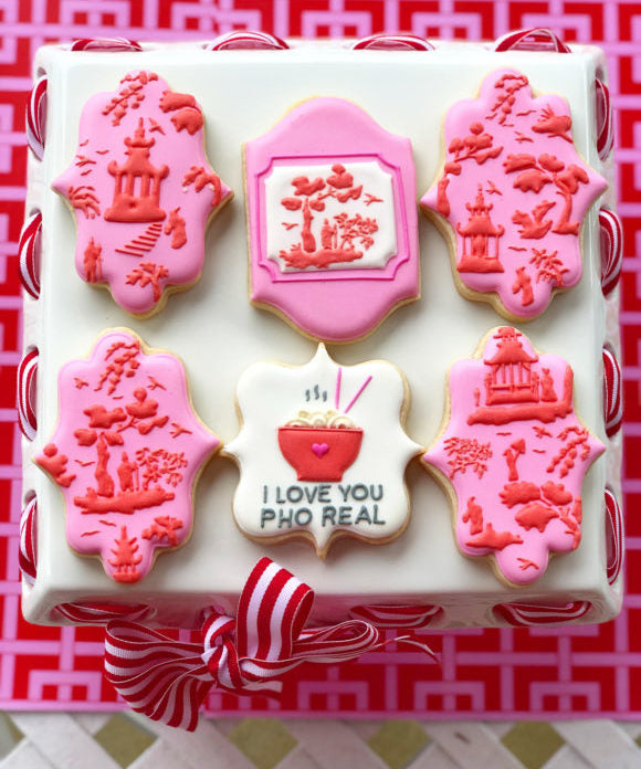supper club love you pho real galentines day cookies
