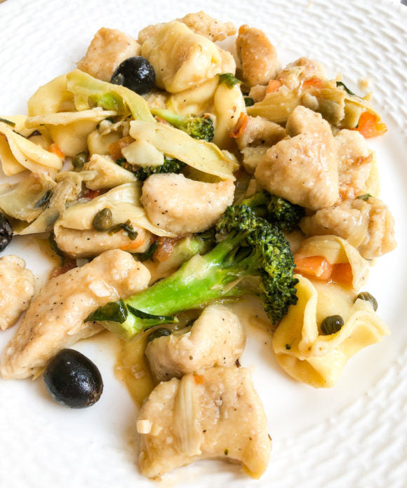 chicken with tortellini pasta and vegetables