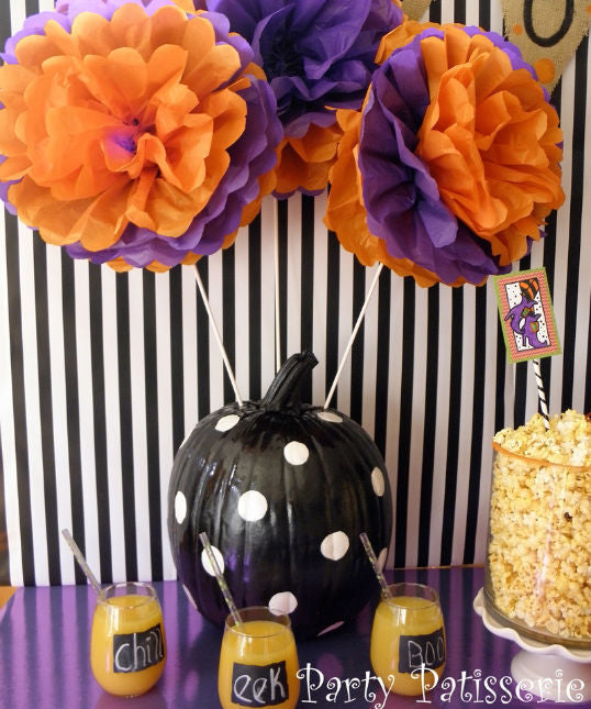 halloween party ideas polka dot pumpkin
