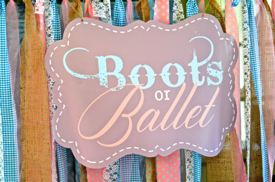 BOOTS OR BALLET GENDER REVEAL AND BIRTHDAY PARTY IDEAS