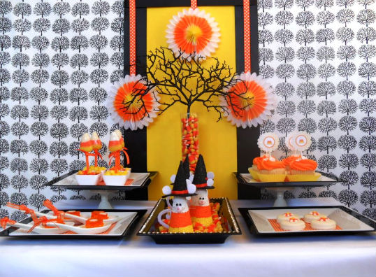 candy corn tablescape