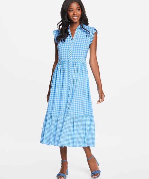 flutter sleeve gingham dress draper james