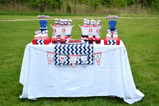 RED WHITE AND BLUE CHEVRON