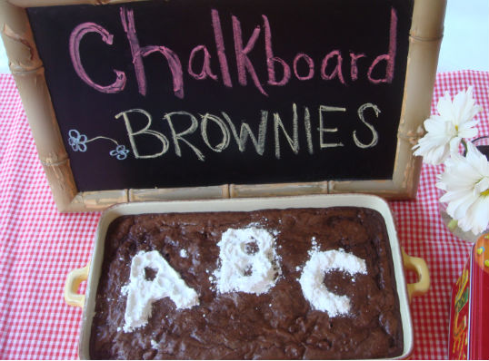 chalkboard brownies