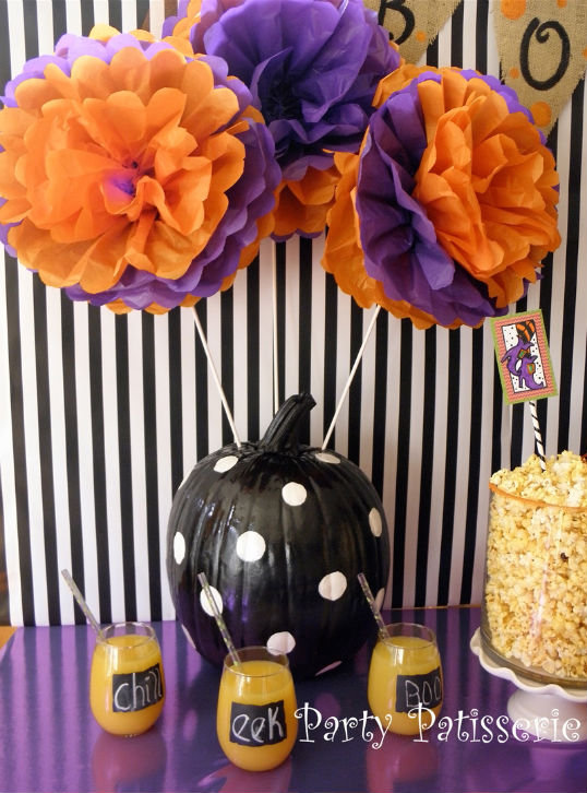 halloween party ideas polka dot pumpkin