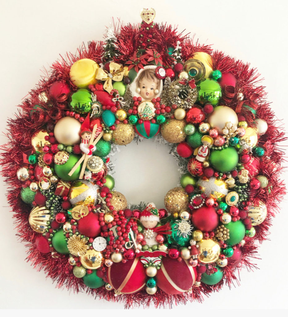 vintage jewelry wreath red and green by parker kennedy living