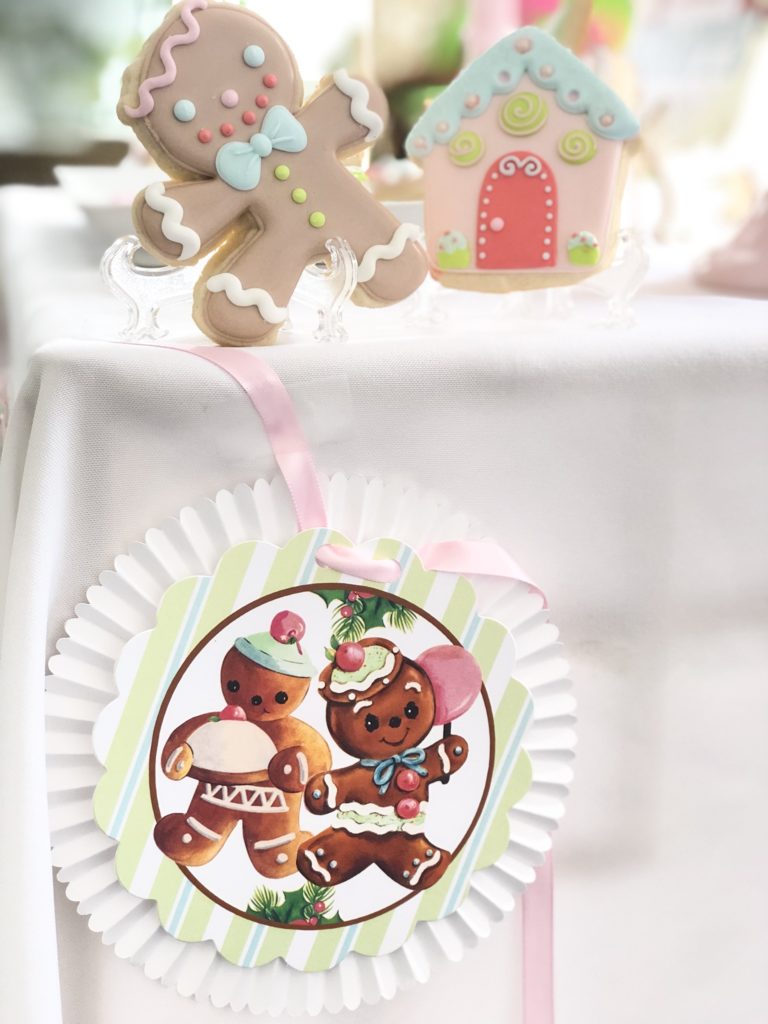 milk and cookies gingerbread men on banner and cookies