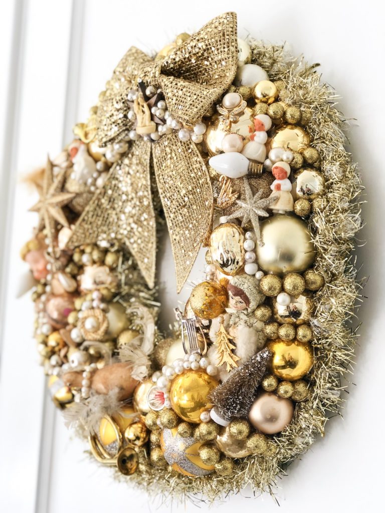 gold vintage jewelry wreath by lance jackson of parker kennedy living