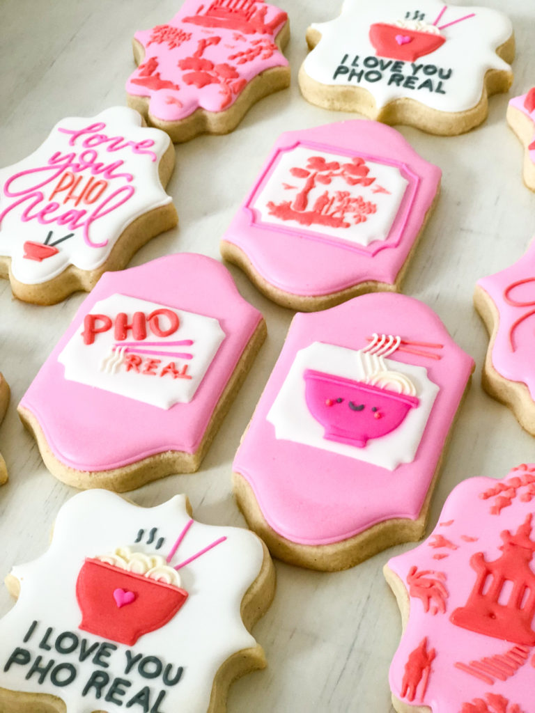 supper club love you pho real galentines day cookies