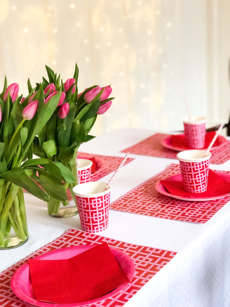supper club i love you pho real table set with red and pink chinoiserie and tulips