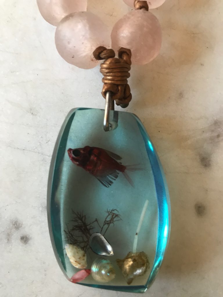 cara brown designs found objects necklace mini fish aquarium