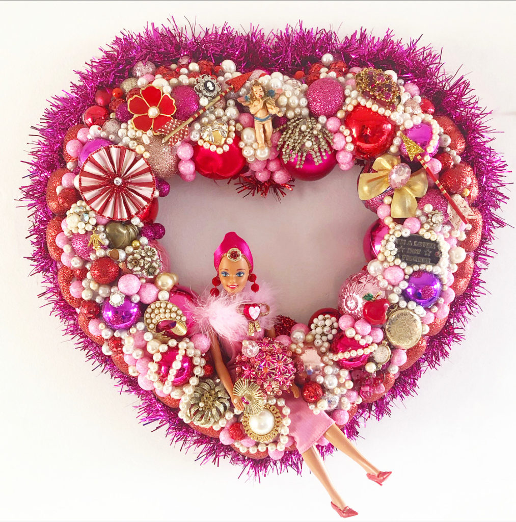 Valentine Barbie Heart Shaped Wreath by Parker Kennedy Living