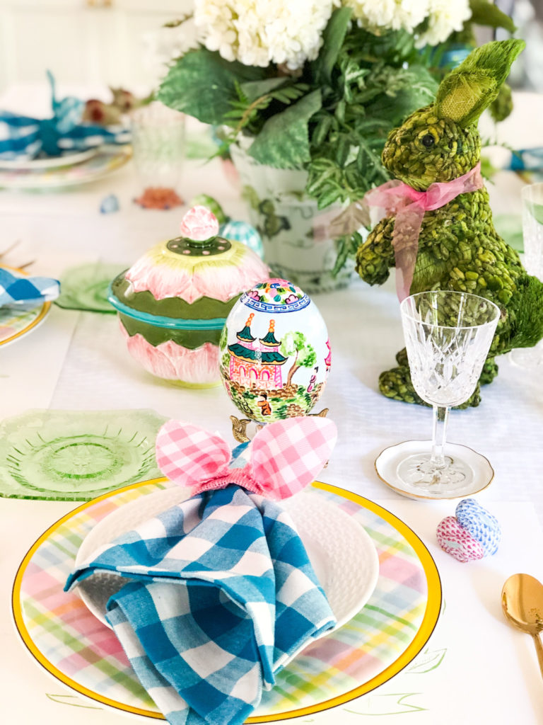 easter table setting with items from around our home
