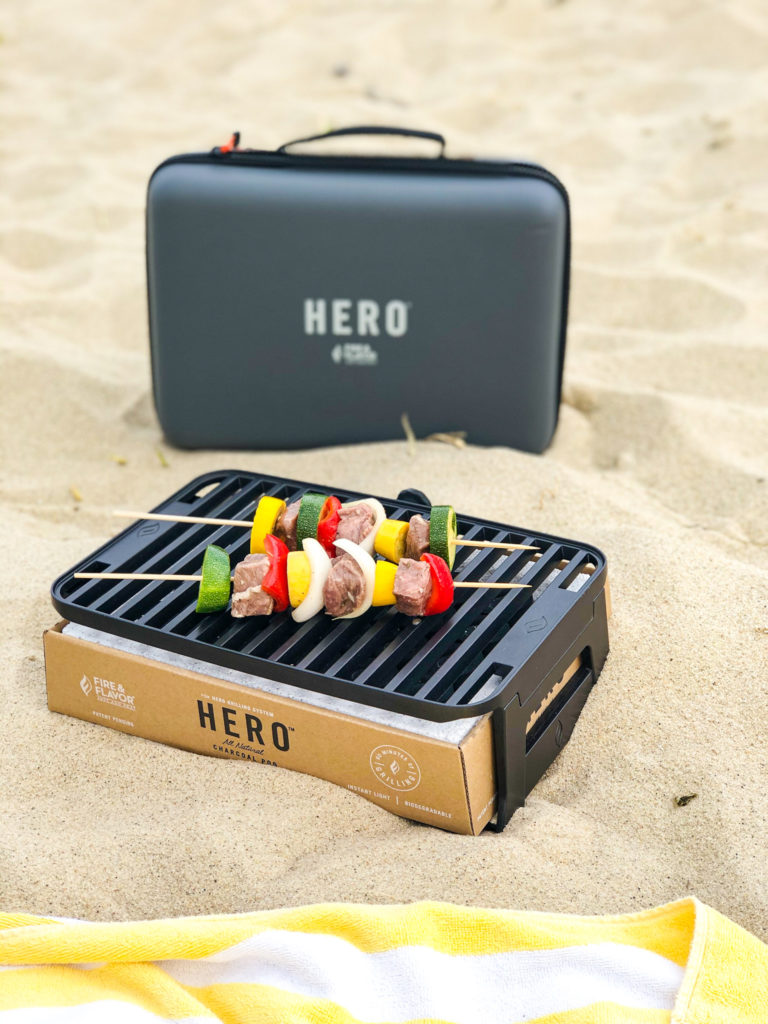 hero grill with shishkabobs