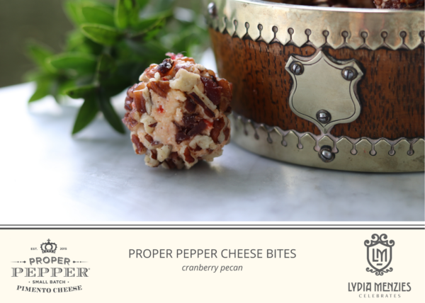 pimento cheese ball with cranberries and pecans