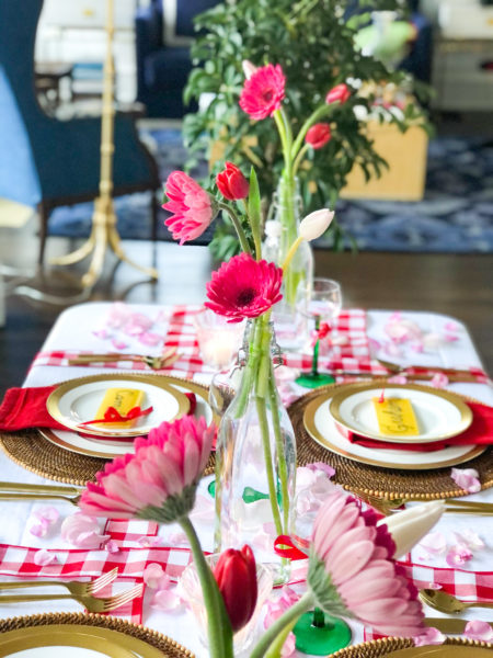 valentine table setting with italian theme