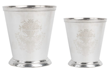 etched mint julep cups in two sizes