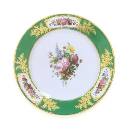 tin plate in green floral