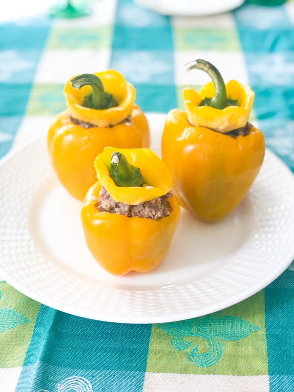 pots of gold stuffed peppers with tops on them
