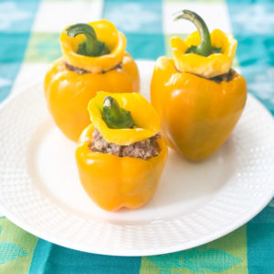 pots of gold stuffed peppers with tops on them