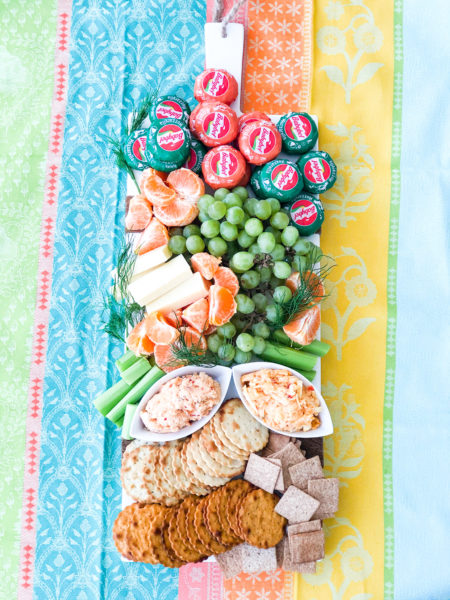 st patricks day charcuterie board in green and orange