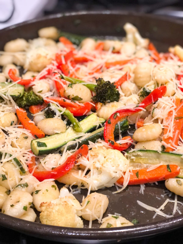 one pan gnocchi and vegetables