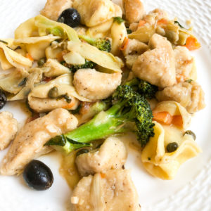 chicken with tortellini pasta and vegetables