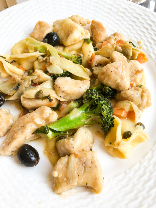 chicken with tortellini pasta and vegetables