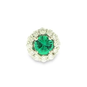 diamond and emerald round pendant