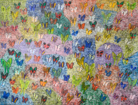 colorful large painting of butterlies